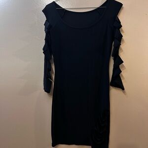 No Label Black Women's Cut-out Sleeve Sheath Dress